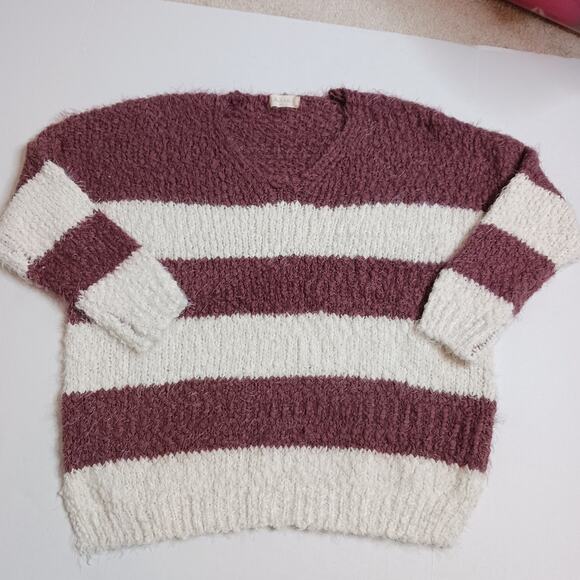 Altar'd State Fuzzy Striped Popcorn Sweater NWOT - Picture 5 of 6